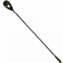 Ложка барная 33см витая с каплей нержавеющая сталь